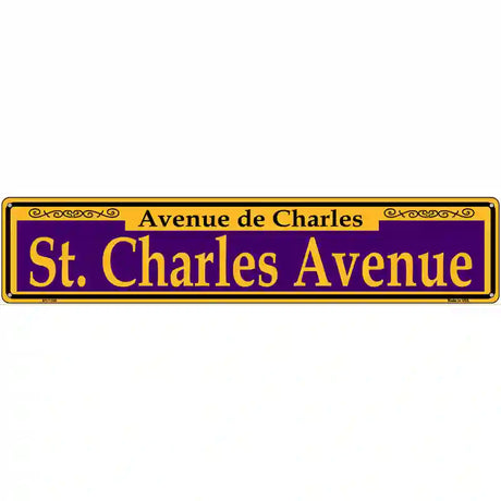 St. Charles Avenue Purple Novelty Metal Street Sign 24" x 5" (ST)