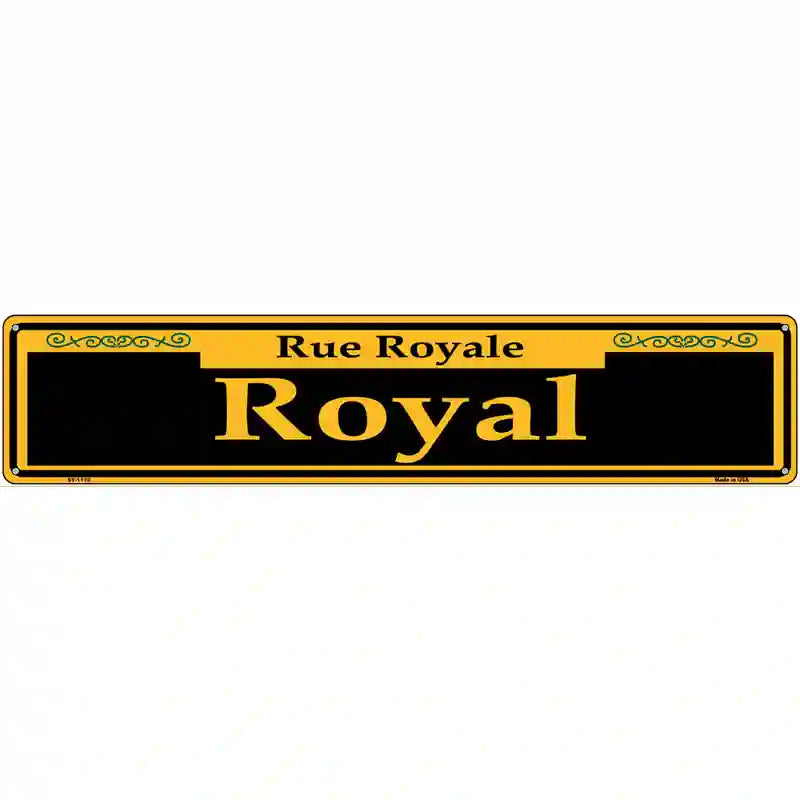 Royal Yellow Novelty Metal Street Sign 24" x 5" (ST)