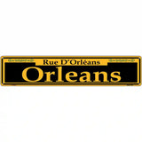 Orleans Yellow Novelty Metal Street Sign 24" x 5" (ST)