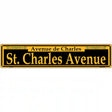 St. Charles Avenue Yellow Novelty Metal Street Sign 24" x 5" (ST)