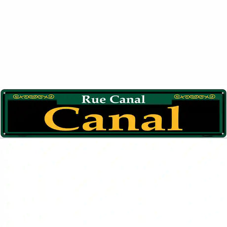 Canal Green Novelty Metal Street Sign 24" x 5" (ST)