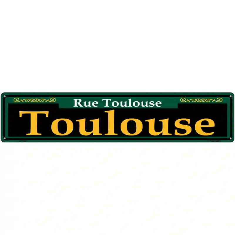 Toulouse Green Novelty Metal Street Sign 24" x 5" (ST)