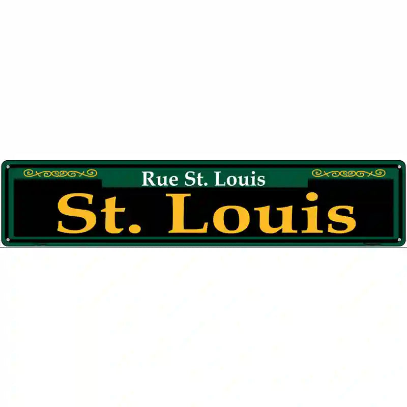 St. Louis Green Novelty Metal Street Sign 24" x 5" (ST)