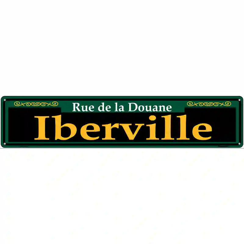 Iberville Green Novelty Metal Street Sign 24" x 5" (ST)