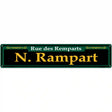 N. Rampart Green Novelty Metal Street Sign 24" x 5" (ST)