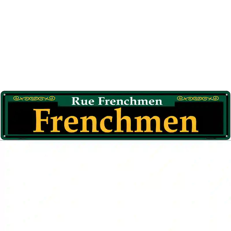 Frenchmen Green Novelty Metal Street Sign 24" x 5" (ST)