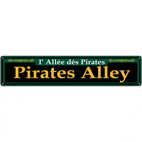 Pirates Alley Green Novelty Metal Street Sign 24" x 5" (ST)