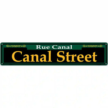 Canal Street Green Novelty Metal Street Sign 24" x 5" (ST)