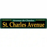 St. Charles Avenue Green Novelty Metal Street Sign 24" x 5" (ST)