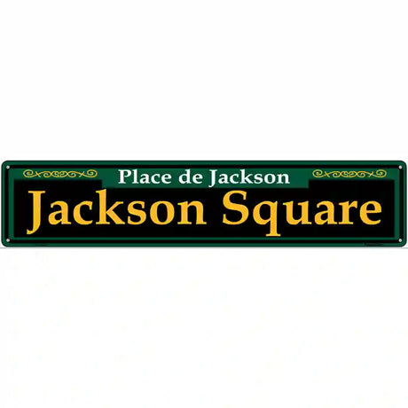 Jackson Square Green Novelty Metal Street Sign 24" x 5" (ST)