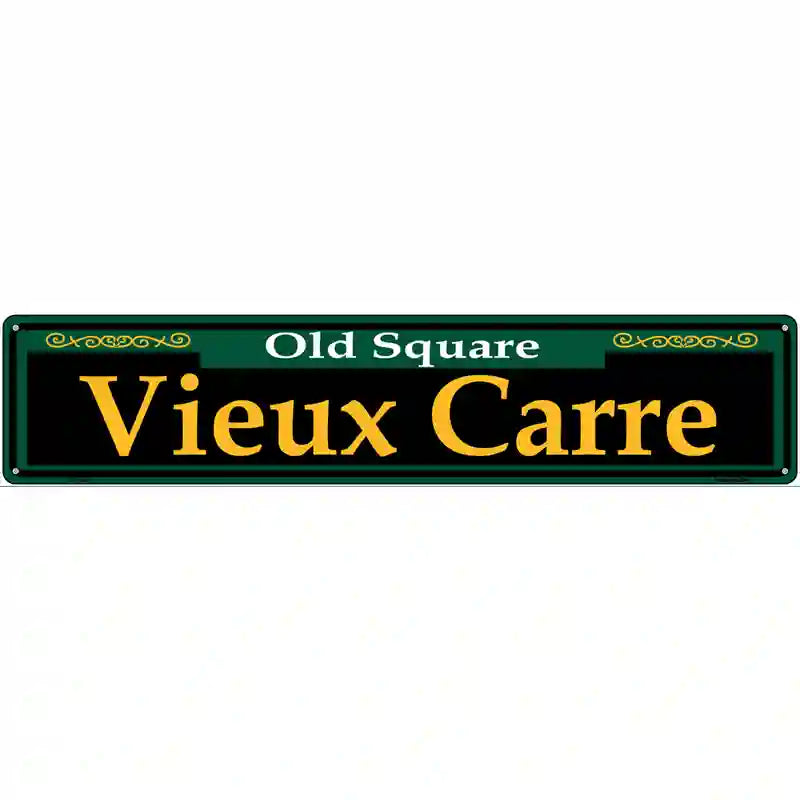 Vieux Carre Green Novelty Metal Street Sign 24" x 5" (ST)