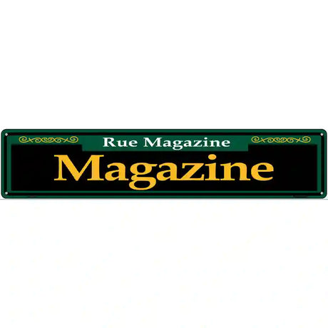 Magazine Green Novelty Metal Street Sign 24" x 5" (ST)