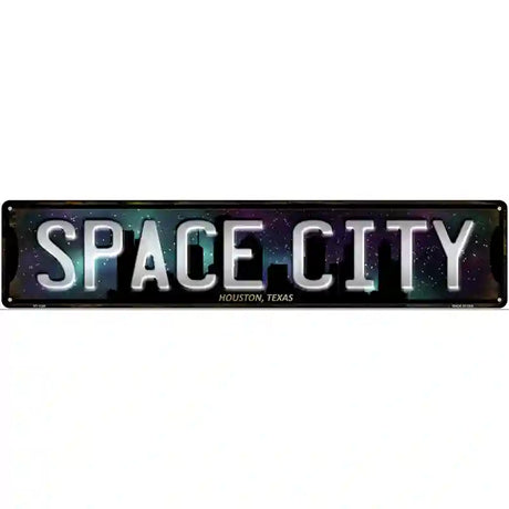 Houston Texas Space City Novelty Metal Street Sign 24" x 5" (ST)