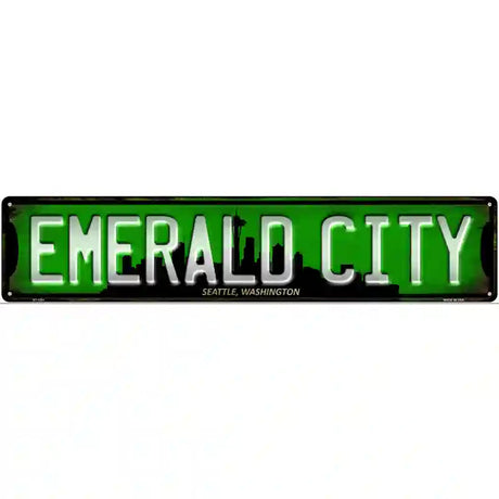 Seattle Washington Emerald City Novelty Metal Street Sign 24" x 5" (ST)