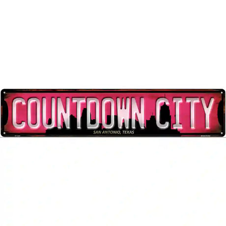 San Antonio Texas Countdown City Novelty Metal Street Sign 24" x 5" (ST)