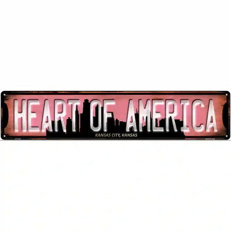 Kansas City Kansas Heart of America Novelty Metal Street Sign 24" x 5" (ST)