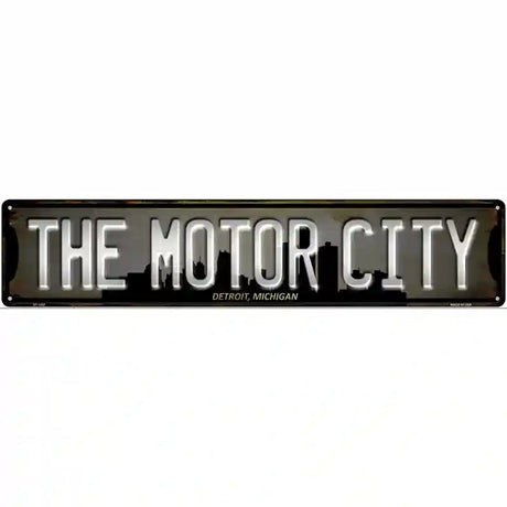 Detroit Michigan The Motor City Novelty Metal Street Sign 24" x 5" (ST)