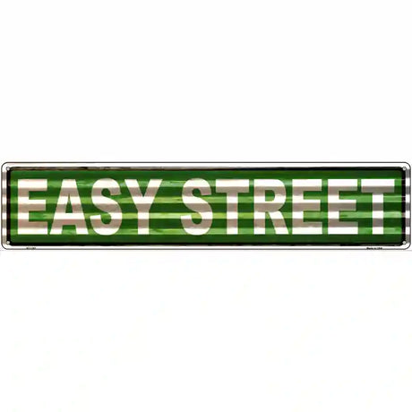 Easy Street Corrugated Novelty Metal Street Sign 24" x 5" (ST)