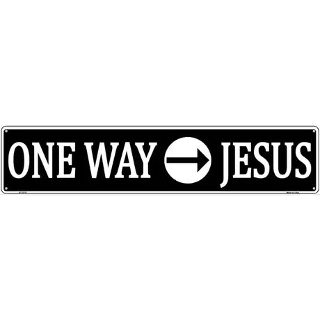 One Way Jesus Novelty Metal Street Sign 24" x 5" (ST)