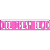 Ice Cream Blvd Novelty Metal Street Sign 24" x 5" (ST)