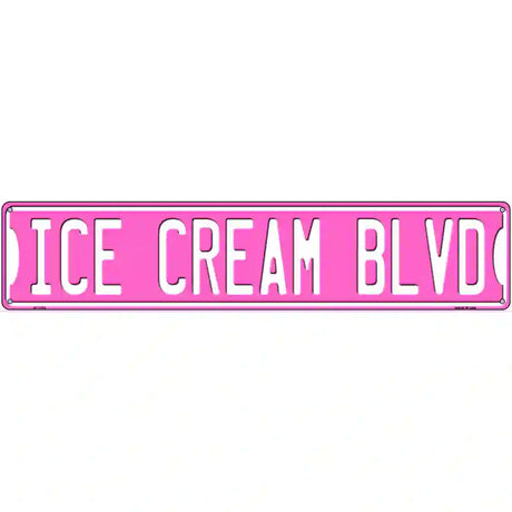 Ice Cream Blvd Novelty Metal Street Sign 24" x 5" (ST)