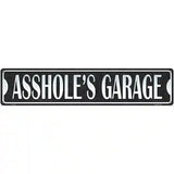 Assholes Garage Black Novelty Metal Street Sign 24" x 5" (ST)