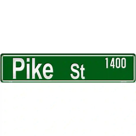 Pike St 1400 Novelty Metal Street Sign 24" x 5" (ST)