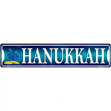 Hanukkah Blue Novelty Metal Street Sign 24" x 5" (ST)