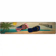 Alaska Flag and US Flag Novelty Metal Street Sign 24" x 5" (ST)