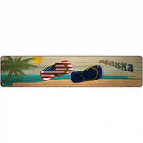 Alaska Flag and US Flag Novelty Metal Street Sign 24" x 5" (ST)