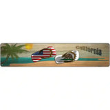 California Flag and US Flag Novelty Metal Street Sign 24" x 5" (ST)