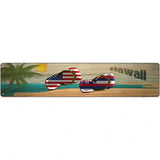 Hawaii Flag and US Flag Novelty Metal Street Sign 24" x 5" (ST)