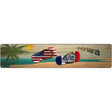 Iowa Flag and US Flag Novelty Metal Street Sign 24" x 5" (ST)