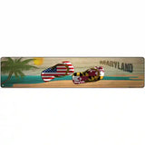 Maryland Flag and US Flag Novelty Metal Street Sign 24" x 5" (ST)