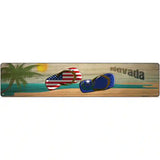 Nevada Flag and US Flag Novelty Metal Street Sign 24" x 5" (ST)