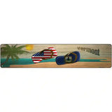 Vermont Flag and US Flag Novelty Metal Street Sign 24" x 5" (ST)