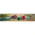 Mexico Flag and US Flag Flip Flop  Novelty Metal Street Sign 24" x 5" (ST)