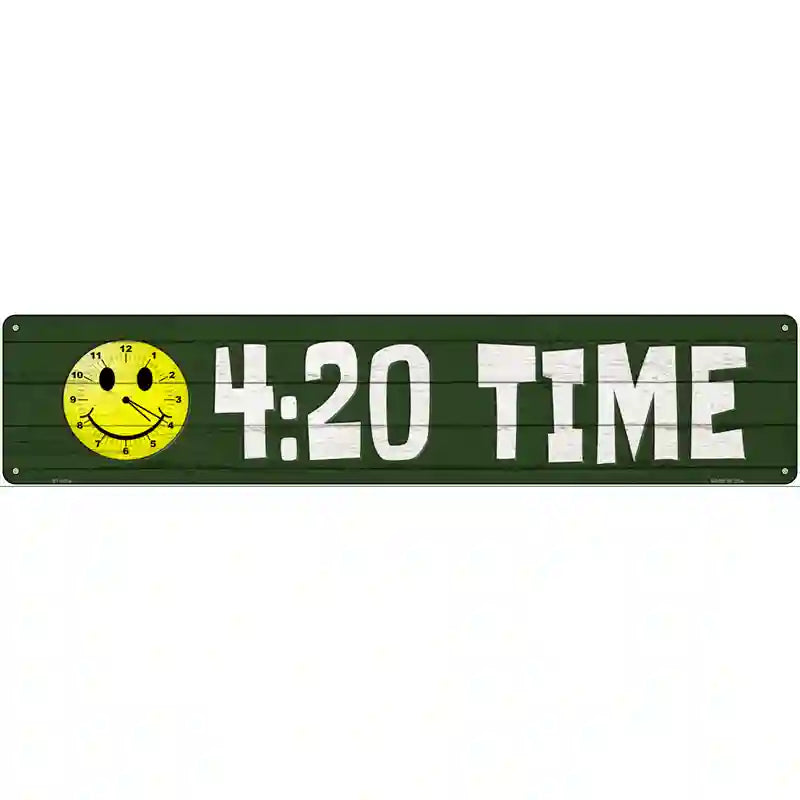 420 Time Novelty Metal Street Sign 24" x 5" (ST)