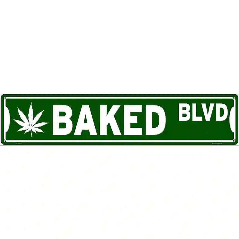 Baked Blvd Novelty Metal Street Sign 24" x 5" (ST)