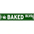 Baked Blvd Novelty Metal Street Sign 24" x 5" (ST)