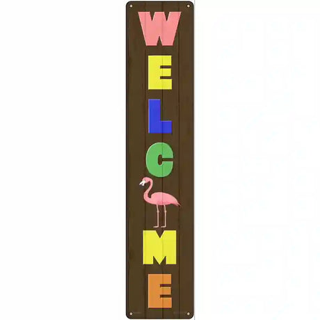 Welcome Flamingo Novelty Metal Street Sign 24" x 5" (ST)