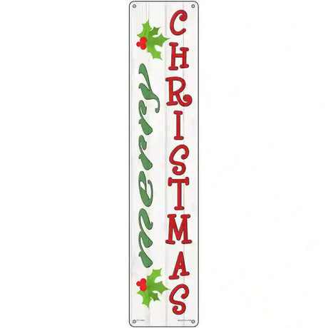 Merry Christmas Mistletoe Novelty Metal Street Sign 24" x 5" (ST)