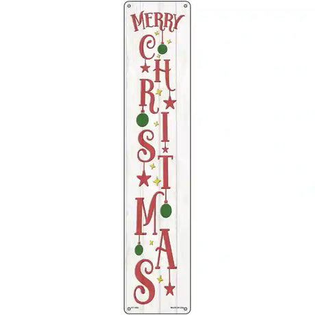 Merry Christmas Ornaments White Novelty Metal Street Sign 24" x 5" (ST)