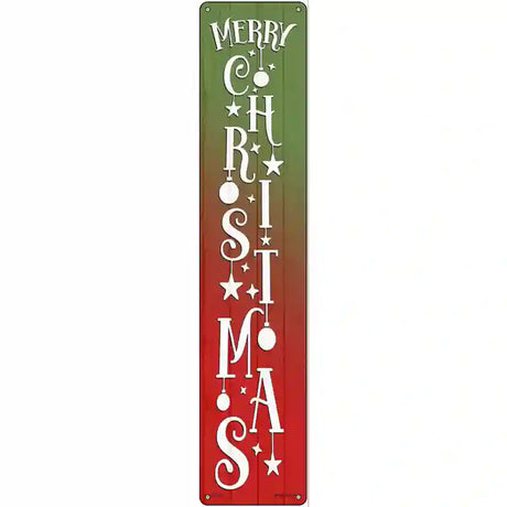 Merry Christmas Ornaments Red Novelty Metal Street Sign 24" x 5" (ST)