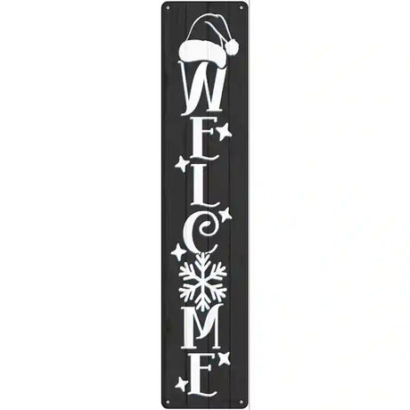 Welcome Hat Black Novelty Metal Street Sign 24" x 5" (ST)