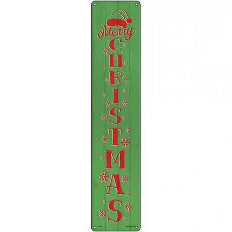 Merry Christmas Green Novelty Metal Street Sign 24" x 5" (ST)