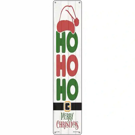 Ho Ho Ho White Novelty Metal Street Sign 24" x 5" (ST)