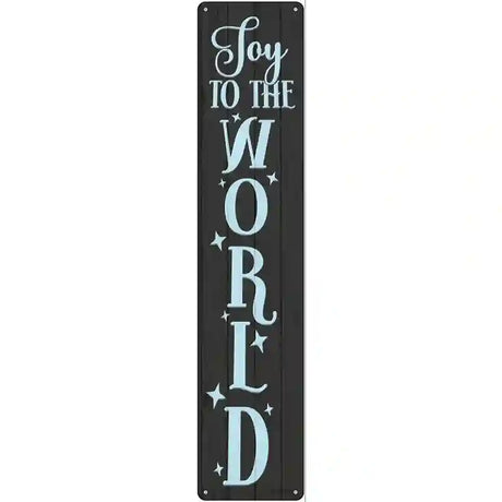 Joy To The World Black Novelty Metal Street Sign 24" x 5" (ST)