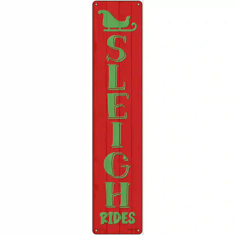 Sleigh Rides Red Novelty Metal Street Sign 24" x 5" (ST)