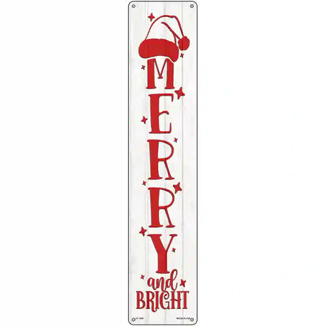 Merry and Bright White Novelty Metal Street Sign 24" x 5" (ST)